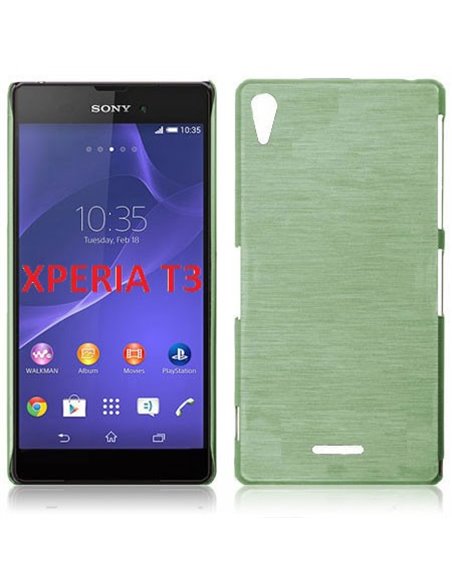 CUSTODIA TPU SILICONE per SONY XPERIA T3 D5102, D5103, D5106 COLORE VERDE EFFETTO METALLICO