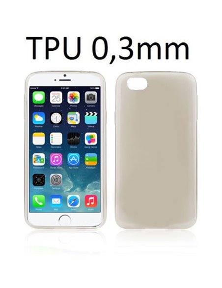 CUSTODIA GEL TPU SILICONE ULTRA SLIM 0,3mm per APPLE IPHONE 6, IPHONE 6S 4.7' POLLICI COLORE NERO TRASPARENTE