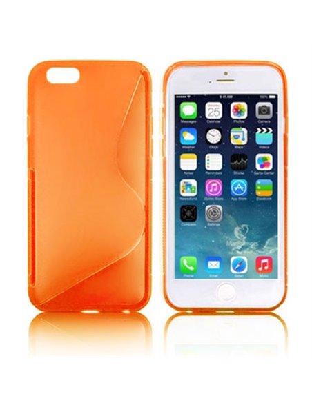 CUSTODIA GEL TPU SILICONE DOUBLE per APPLE IPHONE 6, IPHONE 6S 4.7' POLLICI COLORE ARANCIONE