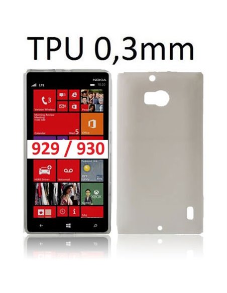 CUSTODIA GEL TPU SILICONE ULTRA SLIM 0,3mm per NOKIA LUMIA ICON 929, LUMIA 930 COLORE NERO TRASPARENTE