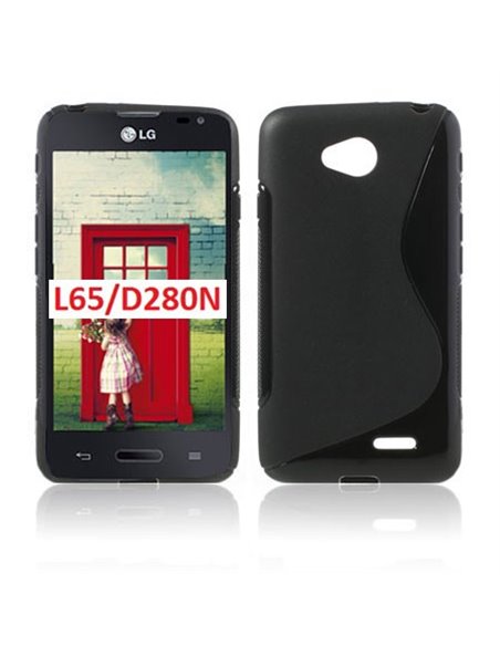 CUSTODIA GEL TPU SILICONE DOUBLE per LG L65 D280, L70 D320 COLORE NERO