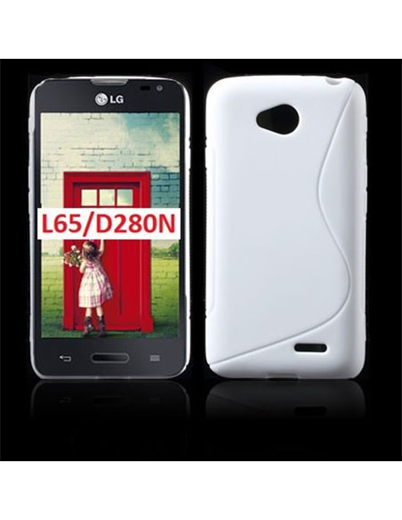 CUSTODIA GEL TPU SILICONE DOUBLE per LG L65 D280, L70 D320  COLORE BIANCO