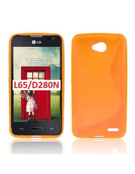 CUSTODIA GEL TPU SILICONE DOUBLE per LG L65 D280, L70 D320 COLORE ARANCIONE