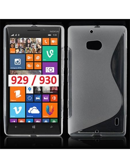 CUSTODIA GEL TPU SILICONE DOUBLE per NOKIA LUMIA ICON 929, LUMIA 930 COLORE BIANCO TRASPARENTE