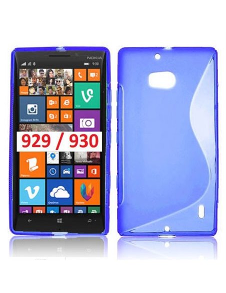 CUSTODIA GEL TPU SILICONE DOUBLE per NOKIA LUMIA ICON 929, LUMIA 930 COLORE BLU