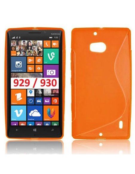 CUSTODIA GEL TPU SILICONE DOUBLE per NOKIA LUMIA ICON 929, LUMIA 930 COLORE ARANCIONE