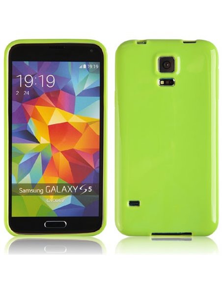 CUSTODIA GEL TPU SILICONE LUCIDA per SAMSUNG G900F GALAXY S5, GALAXY S5 NEO G903F, GALAXY S5 PLUS COLORE VERDE