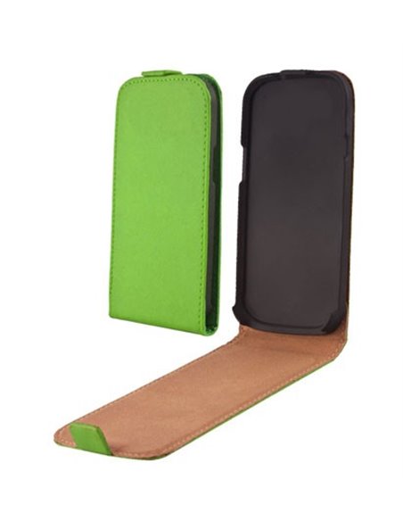 CUSTODIA FLIP VERTICALE SLIM PELLE per HTC DESIRE 310 COLORE VERDE