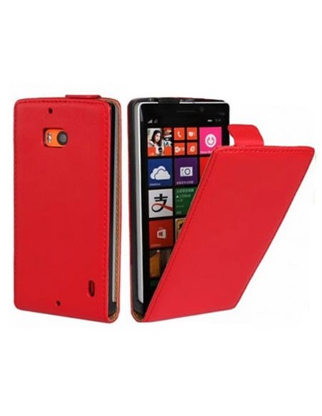 CUSTODIA FLIP VERTICALE SLIM PELLE per NOKIA LUMIA ICON 929, LUMIA 930 COLORE ROSSO