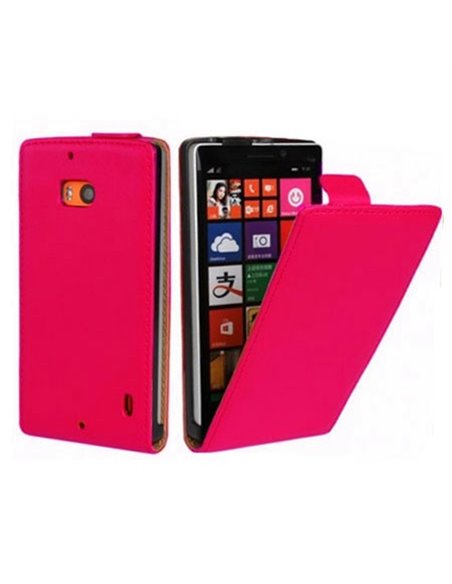 CUSTODIA FLIP VERTICALE SLIM PELLE per NOKIA LUMIA ICON 929, LUMIA 930 COLORE FUCSIA