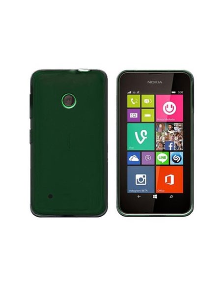 CUSTODIA GEL TPU SILICONE per NOKIA LUMIA 530 COLORE NERO TRASPARENTE