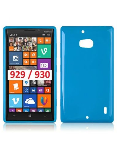 CUSTODIA GEL TPU SILICONE LUCIDO per NOKIA LUMIA ICON 929, LUMIA 930 COLORE BLU