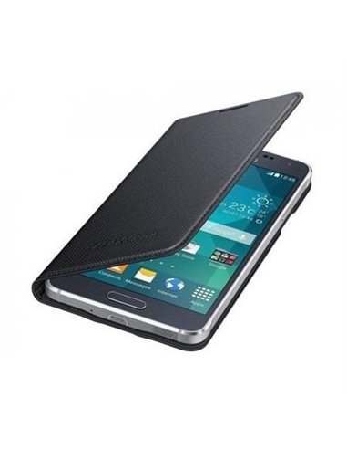 CUSTODIA FLIP COVER ORIGINALE SAMSUNG COLORE NERO EFFETTO PUNTINATO per G850 GALAXY ALPHA EF-FG850BBEGWW BLISTER