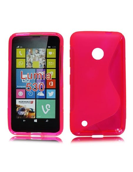 CUSTODIA GEL TPU SILICONE DOUBLE per NOKIA LUMIA 530 COLORE ROSA