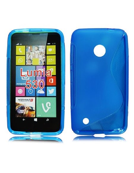 CUSTODIA GEL TPU SILICONE DOUBLE per NOKIA LUMIA 530 COLORE BLU