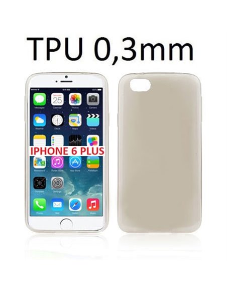 CUSTODIA GEL TPU SILICONE ULTRA SLIM 0,3mm per APPLE IPHONE 6 PLUS, IPHONE 6S PLUS 5.5' POLLICI COLORE NERO TRASPARENTE