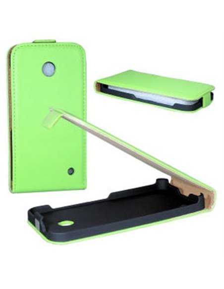 CUSTODIA FLIP VERTICALE SLIM PELLE per NOKIA LUMIA 635 COLORE VERDE