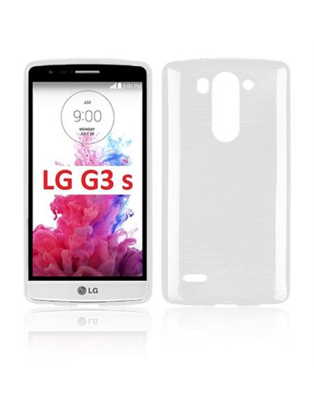 CUSTODIA TPU SILICONE per LG G3s D722, G3s DUAL D728 COLORE BIANCO EFFETTO METALLICO