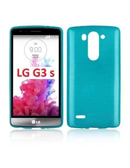 CUSTODIA TPU SILICONE per LG G3s D722, G3s DUAL D728 COLORE BLU EFFETTO METALLICO