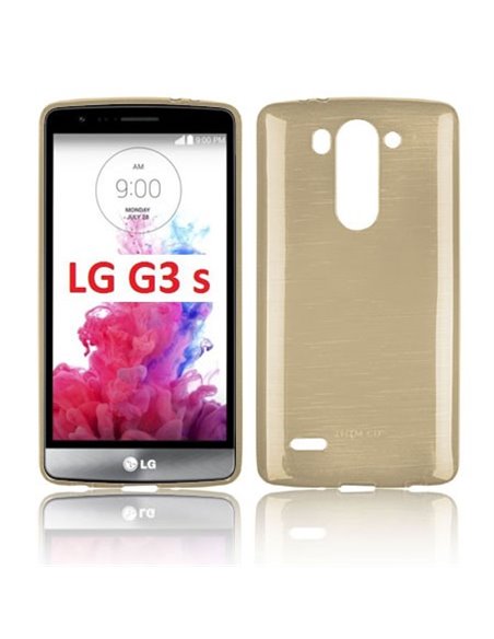 CUSTODIA TPU SILICONE per LG G3s D722, G3s DUAL D728 COLORE ORO EFFETTO METALLICO