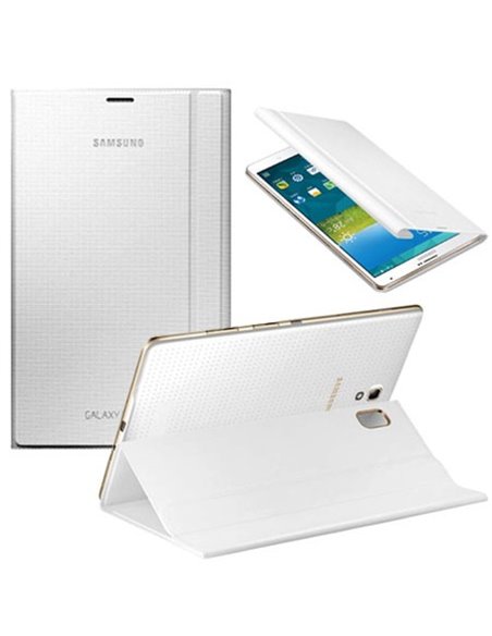 CUSTODIA BOOK COVER ORIGINALE SAMSUNG per GALAXY TAB S 8.4, 8.4' POLLICI COLORE BIANCO EF-BT700BWEGWW BLISTER