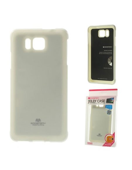 CUSTODIA GEL TPU SILICONE per SAMSUNG G850 GALAXY ALPHA COLORE BIANCO LUCIDO CON GLITTER ALTA QUALITA' MERCURY BLISTER