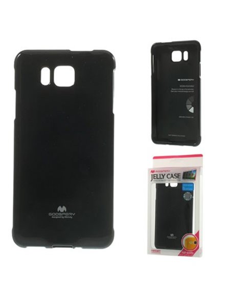 CUSTODIA GEL TPU SILICONE per SAMSUNG G850 GALAXY ALPHA COLORE NERO LUCIDO CON GLITTER ALTA QUALITA' MERCURY BLISTER