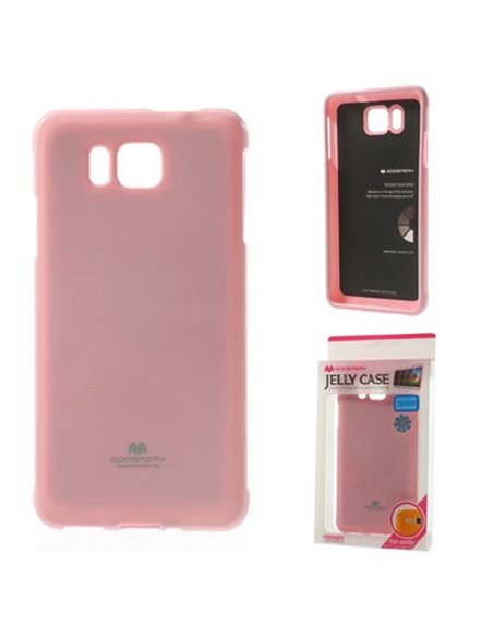 CUSTODIA GEL TPU SILICONE per SAMSUNG G850 GALAXY ALPHA COLORE ROSA LUCIDO CON GLITTER ALTA QUALITA' MERCURY BLISTER