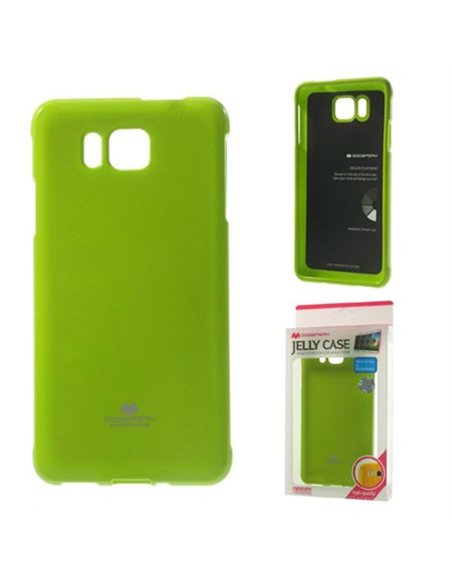 CUSTODIA GEL TPU SILICONE per SAMSUNG G850 GALAXY ALPHA COLORE VERDE LUCIDO CON GLITTER ALTA QUALITA' MERCURY BLISTER