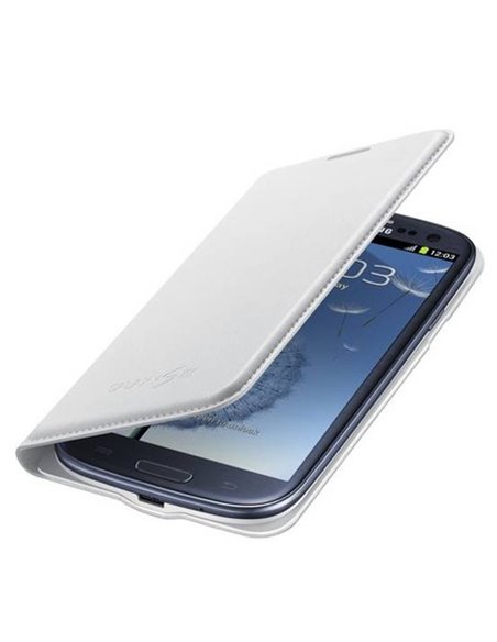 CUSTODIA FLIP WALLET PELLE ORIGINALE SAMSUNG EF-NI930BWEGWW COLORE BIANCO per I9300i S3 NEO, I9300 GALAXY S3