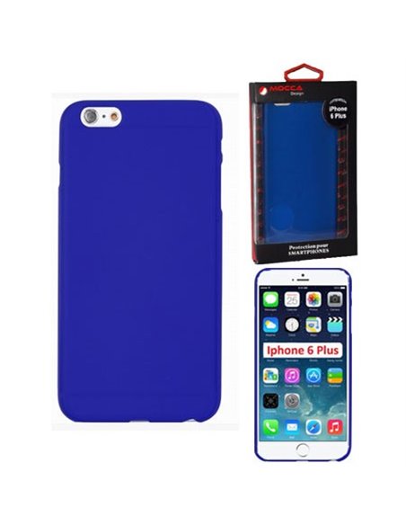 CUSTODIA GEL TPU SILICONE per APPLE IPHONE 6 PLUS, IPHONE 6S PLUS 5.5' POLLICI COLORE BLU ALTA QUALITA' MOCCA BLISTER