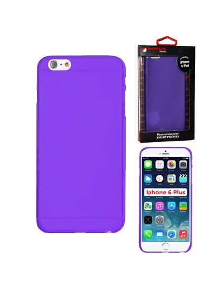 CUSTODIA GEL TPU SILICONE per APPLE IPHONE 6 PLUS, IPHONE 6S PLUS 5.5' POLLICI COLORE VIOLA ALTA QUALITA' MOCCA BLISTER