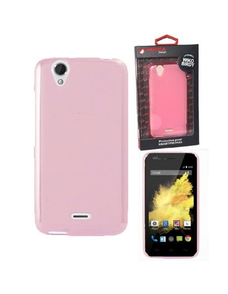 CUSTODIA GEL TPU SILICONE per WIKO BIRDY 4G COLORE ROSA ALTA QUALITA' MOCCA BLISTER