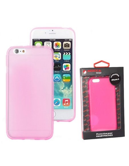 CUSTODIA GEL TPU SILICONE per APPLE IPHONE 6, IPHONE 6S 4.7' POLLICI COLORE ROSA ALTA QUALITA' MOCCA BLISTER