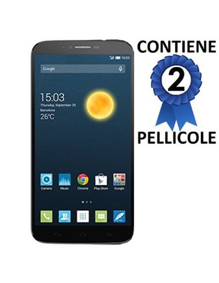 PELLICOLA PROTEGGI DISPLAY per ALCATEL ONE TOUCH HERO 2 CONFEZIONE 2 PEZZI