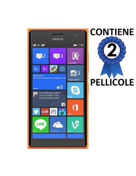 PELLICOLA PROTEGGI DISPLAY per NOKIA LUMIA 730 DUAL SIM, LUMIA 735 CONFEZIONE 2 PEZZI