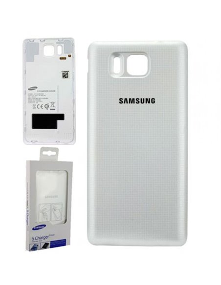 COVER CON TECNOLOGIA QI ORIGINALE SAMSUNG EP-CG850IWEGWW per G850 GALAXY ALPHA COLORE BIANCO BLISTER