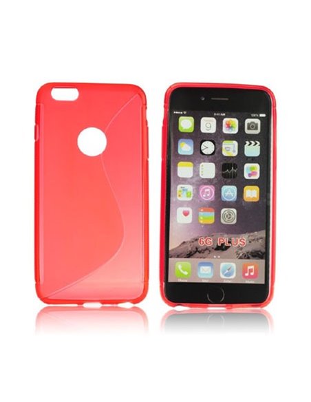 CUSTODIA GEL TPU SILICONE DOUBLE per APPLE IPHONE 6 PLUS, IPHONE 6S PLUS 5.5' POLLICI COLORE ROSSO