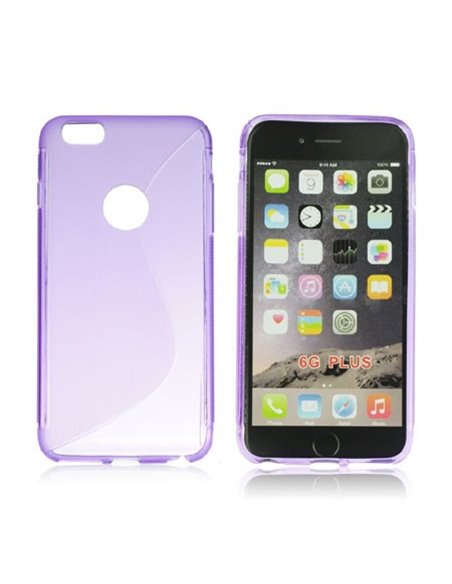 CUSTODIA GEL TPU SILICONE DOUBLE per APPLE IPHONE 6 PLUS, IPHONE 6S PLUS 5.5' POLLICI COLORE VIOLA