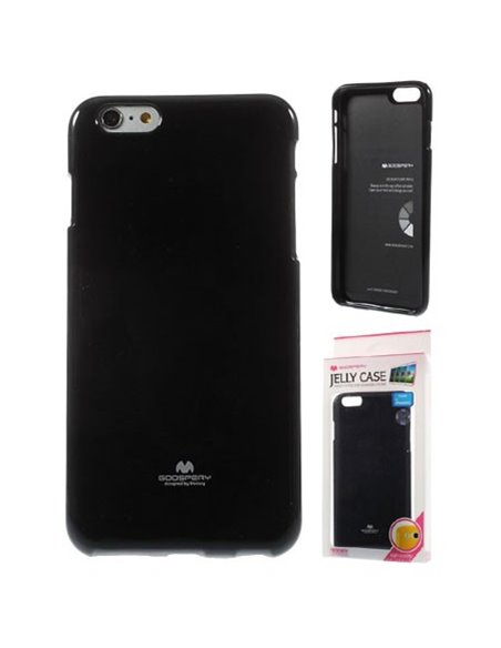 CUSTODIA GEL TPU SILICONE per APPLE IPHONE 6, IPHONE 6S 4.7' POLLICI COLORE NERO LUCIDO ALTA QUALITA' MERCURY BLISTER