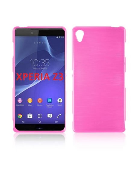 CUSTODIA TPU SILICONE per SONY XPERIA Z3 COLORE ROSA EFFETTO METALLICO