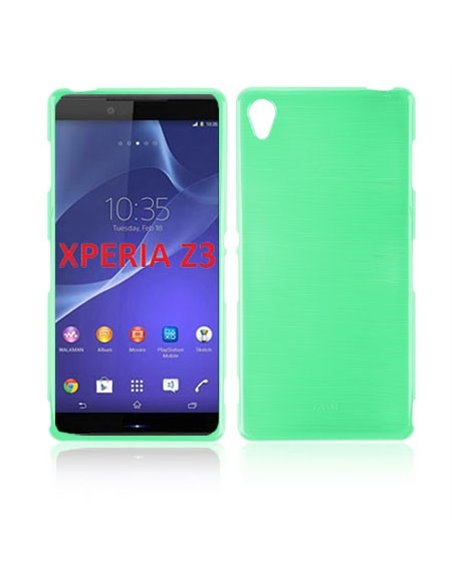 CUSTODIA TPU SILICONE per SONY XPERIA Z3 COLORE VERDE EFFETTO METALLICO