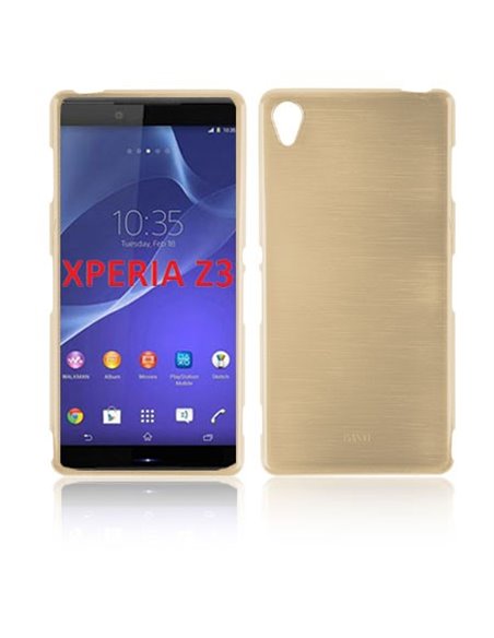 CUSTODIA TPU SILICONE per SONY XPERIA Z3 COLORE ORO EFFETTO METALLICO