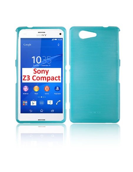 CUSTODIA GEL TPU SILICONE per SONY XPERIA Z3 COMPACT D5803, D5833 COLORE BLU EFFETTO METALLICO