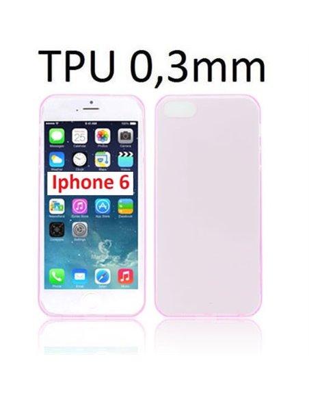 CUSTODIA GEL TPU SILICONE ULTRA SLIM 0,3mm per APPLE IPHONE 6, IPHONE 6S 4.7' POLLICI COLORE ROSA TRASPARENTE