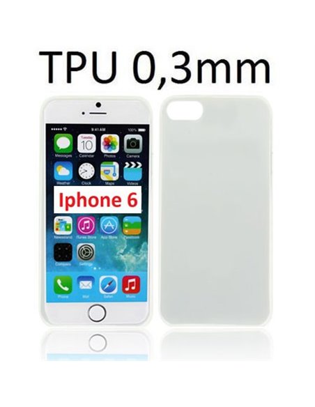 CUSTODIA GEL TPU SILICONE ULTRA SLIM 0,3mm per APPLE IPHONE 6, IPHONE 6S 4.7' POLLICI COLORE BIANCO TRASPARENTE