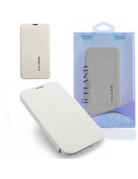 CUSTODIA FLIP ORIZZONTALE per SAMSUNG I9500 GALAXY S4, I9502, I9505 COLORE BIANCO ICELAND BLISTER