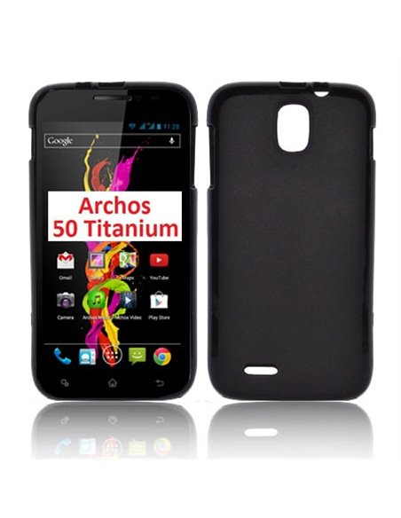 CUSTODIA GEL TPU SILICONE per ARCHOS 50 TITANIUM, 5' POLLICI COLORE NERO