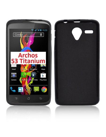 CUSTODIA GEL TPU SILICONE per ARCHOS 53 TITANIUM, 5,3' POLLICI COLORE NERO