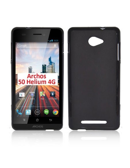 CUSTODIA GEL TPU SILICONE per ARCHOS 50b HELIUM 4G, 5' POLLICI COLORE NERO